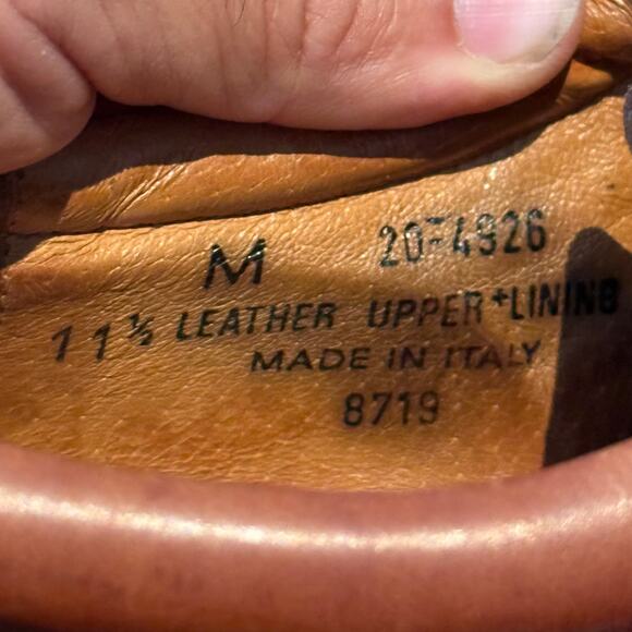 Johnston Murphy Italy Passport 11.5 Men\'s Saddle Brown Cap Toe Leather Shoes